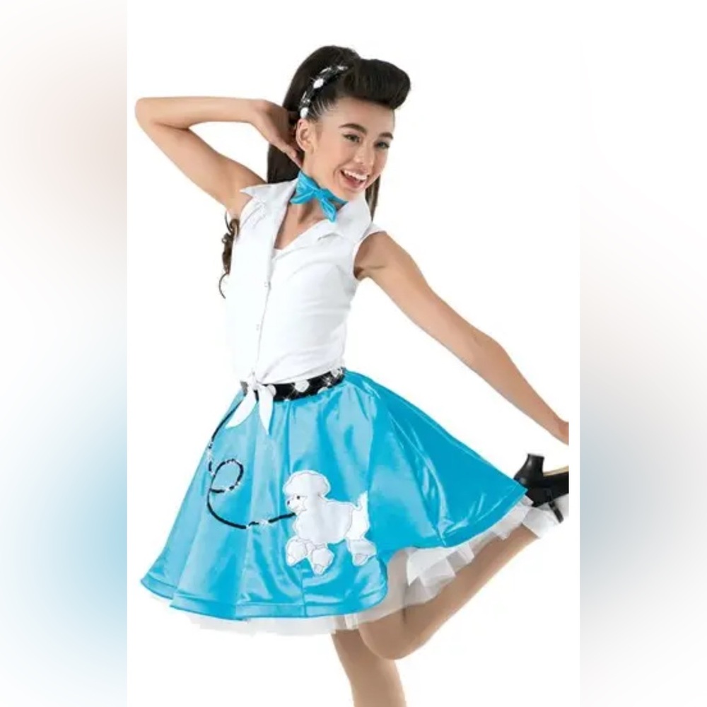 Weissman At The Hop 9499 Character 1950s Dance Costume Poodle Skirt in Turquoise